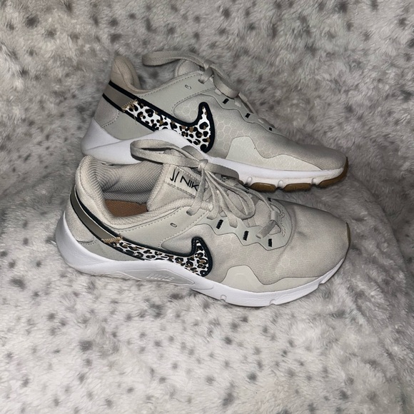 Nike Legend White and Black Leopard Sneakers - Picture 1 of 3